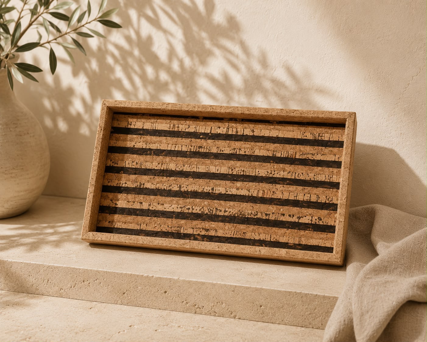 Rectangular Striped Tray
