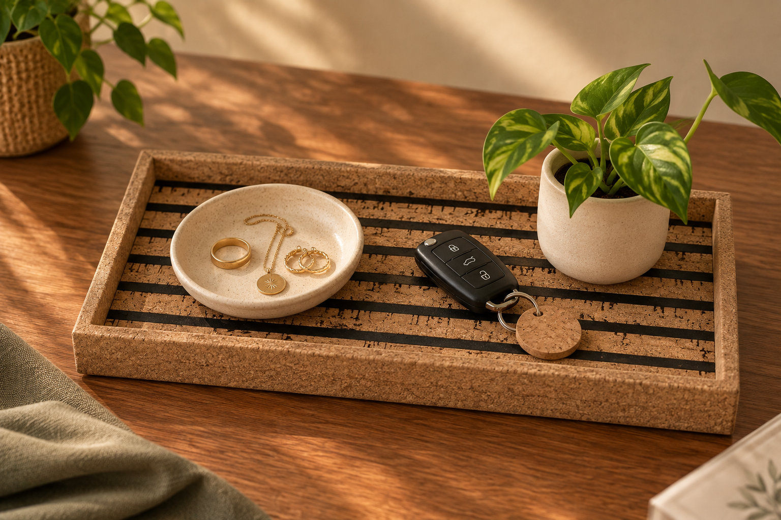 Striped Rectangular Tray - Small, image 1